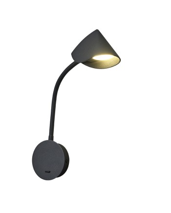 GOA * APLIQUE LED BRAZO LECTOR 6W 3000K NEGRO